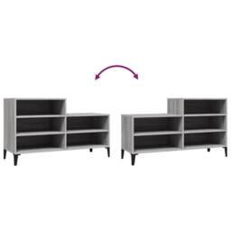 Berkfield Home Shoe Cabinet Grey Sonoma 102x36x60 cm Engineered Wood - Size: 102 x 36 x 60 cm - thumbnail 7