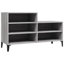 Berkfield Home Shoe Cabinet Grey Sonoma 102x36x60 cm Engineered Wood - Size: 102 x 36 x 60 cm - thumbnail 3
