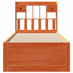 Berkfield Home Bookcase Bed without Mattress Wax Brown 75x190 cm Small Single Solid Wood Pine - thumbnail 4