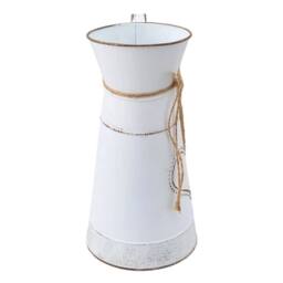 NESTLUNE Jug Home Decoration Flower Vase Metal Vase Tin Pitcher in White - Size: 100 cm x 15 cm