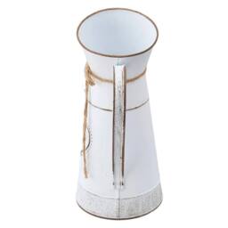 NESTLUNE Jug Home Decoration Flower Vase Metal Vase Tin Pitcher in White - Size: 100 cm x 15 cm - thumbnail 6