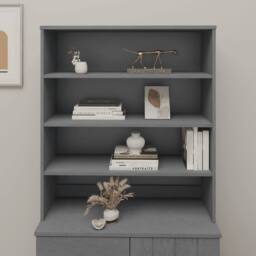 Berkfield Home Top for Highboard HAMAR Dark Grey 90x30x100cm Solid Wood Pine - Size: 90 x 30 x 100 cm