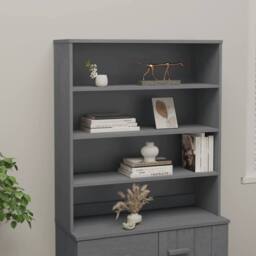 Berkfield Home Top for Highboard HAMAR Dark Grey 90x30x100cm Solid Wood Pine - Size: 90 x 30 x 100 cm - thumbnail 6
