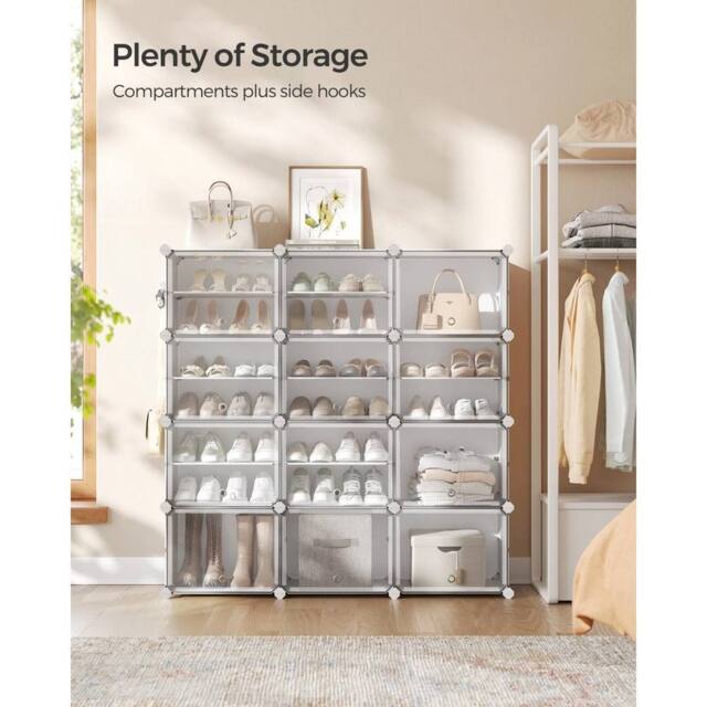 KORVIXA Shoe Rack, Shoe Storage Cabinet in White - Size: 100 cm - image 1