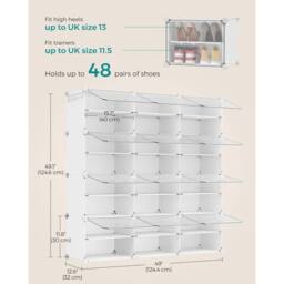 KORVIXA Shoe Rack, Shoe Storage Cabinet in White - Size: 100 cm - thumbnail 2