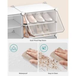 KORVIXA Shoe Rack, Shoe Storage Cabinet in White - Size: 100 cm - thumbnail 4