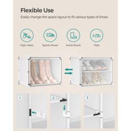 KORVIXA Shoe Rack, Shoe Storage Cabinet in White - Size: 100 cm - thumbnail 5