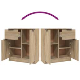 Berkfield Home Sideboard Sonoma oak 60x30x70 cm Engineered Wood in Light Tan - Size: 60 x 30 x 70 cm - thumbnail 9