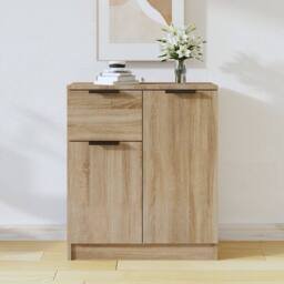 Berkfield Home Sideboard Sonoma oak 60x30x70 cm Engineered Wood in Light Tan - Size: 60 x 30 x 70 cm - thumbnail 2