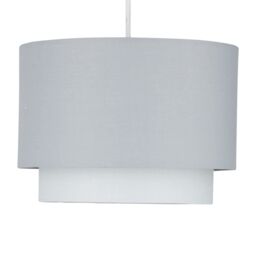 First Choice Lighting Pair of Grey Ombre 2 Tier Ceiling Light Shades - thumbnail 2