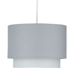 First Choice Lighting Pair of Grey Ombre 2 Tier Ceiling Light Shades - thumbnail 3