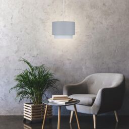 First Choice Lighting Pair of Grey Ombre 2 Tier Ceiling Light Shades - thumbnail 4