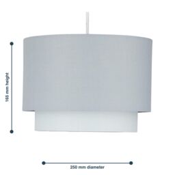 First Choice Lighting Pair of Grey Ombre 2 Tier Ceiling Light Shades - thumbnail 5