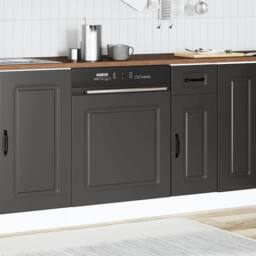 Berkfield Home Decorative Dishwasher Panel¬†Kalmar¬†Black 60x1.5x67 cm Engineere in Black - thumbnail 1