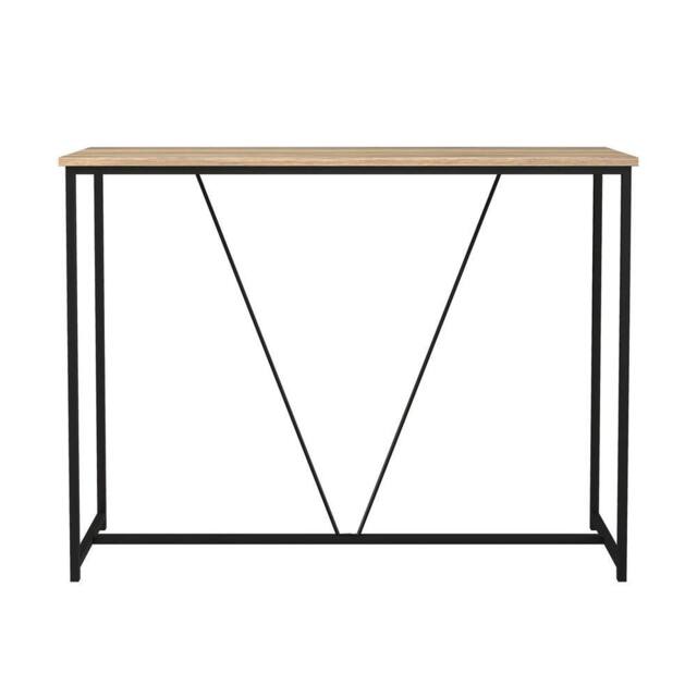 Havendro Oak Console Table with Wooden Slim Display Shelf for Hallway in Light Oak - image 1