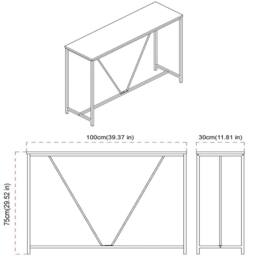 Havendro Oak Console Table with Wooden Slim Display Shelf for Hallway in Light Oak - thumbnail 2