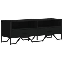 Berkfield Home TV Cabinet Black 122x34x41 cm Engineered Wood - Size: 122 x 34 x 41 cm - thumbnail 1
