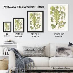 Artery8 Plant Lover Leaves Brockhaus Lexikon Vintage Framed Wall Art Print in White - Size: A4 - thumbnail 3