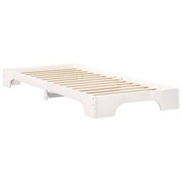 Berkfield Home Stylish Floor Bed Frame with Storage White 100 x 210 cm Wood - thumbnail 7