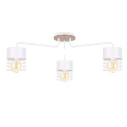 Netlighting Casa Multi Arm Semi Flush Ceiling Light White Wood 70cm 3x E27