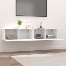 Berkfield Home TV Cabinets 2 pcs White 80x30x30 cm Engineered Wood - Size: 80 x 30 x 30 cm - thumbnail 3