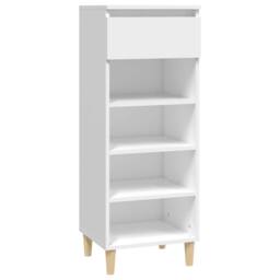 Berkfield Home Shoe Cabinet White 40x36x105 cm Engineered Wood - Size: 40 x 36 x 105 cm - thumbnail 3