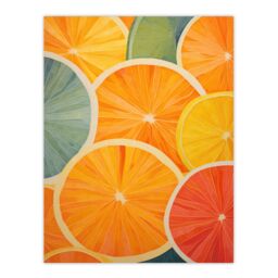 Artery8 Wall Art Print Citrus Bold Vibrant Rich Lemon Lime Orange Fruit Screen Risograph Artwork Spot Block Colour Retro Riso Kitchen Interior Design - thumbnail 1