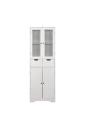 H&O Direct Modern Tall Glass Door Cabinet in White - thumbnail 3