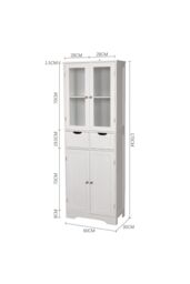 H&O Direct Modern Tall Glass Door Cabinet in White - thumbnail 6
