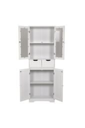 H&O Direct Modern Tall Glass Door Cabinet in White - thumbnail 5