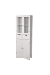 H&O Direct Modern Tall Glass Door Cabinet in White - thumbnail 4