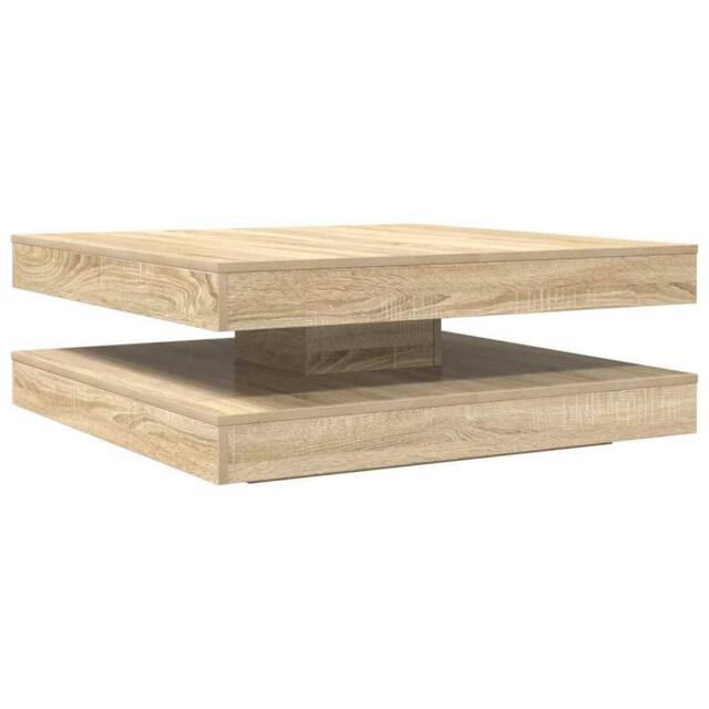 Berkfield Home Coffee Table 360-Degree Rotatable Sonoma Oak 90x90x34.5 cm in Light Tan - image 1