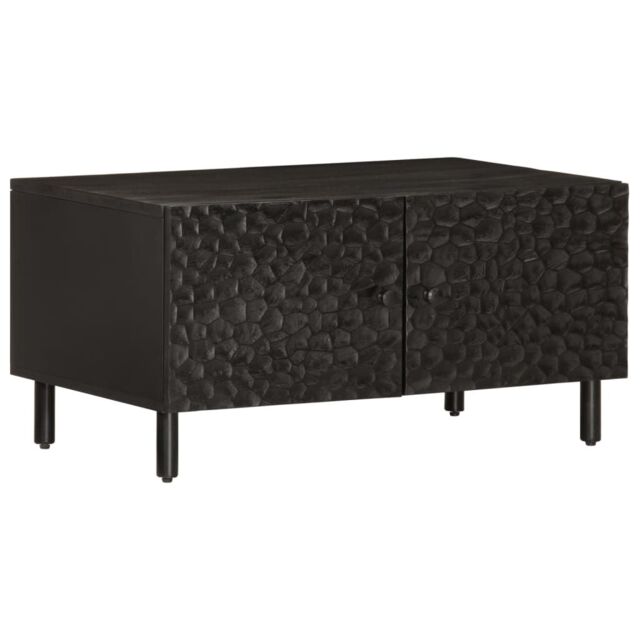Berkfield Home Coffee Table Black 80x50x40 cm Solid Wood Mango - Size: 80 x 50 x 40 cm - image 1