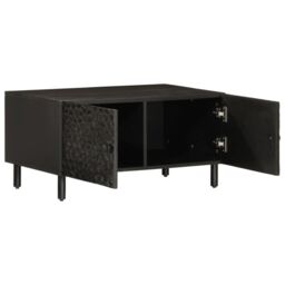 Berkfield Home Coffee Table Black 80x50x40 cm Solid Wood Mango - Size: 80 x 50 x 40 cm - thumbnail 2