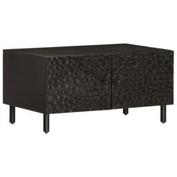 Berkfield Home Coffee Table Black 80x50x40 cm Solid Wood Mango - Size: 80 x 50 x 40 cm