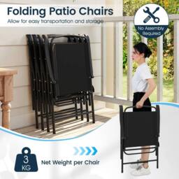 Costway 6 PCSs Patio Dining Set with Umbrella Outdoor Table & Chairs Set in Black - thumbnail 7