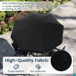 Costway 6 PCSs Patio Dining Set with Umbrella Outdoor Table & Chairs Set in Black - thumbnail 8