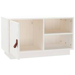 Berkfield Home TV Cabinet White 70x34x40 cm Solid Wood Pine - Size: 70 x 34 x 40 cm - thumbnail 7