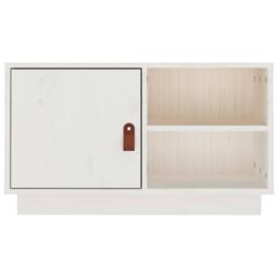 Berkfield Home TV Cabinet White 70x34x40 cm Solid Wood Pine - Size: 70 x 34 x 40 cm - thumbnail 6