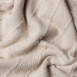 Yard Caliche 100% Cotton Woven Tasselled Throw in Natural - Size: 130 cm x 180 cm - thumbnail 2