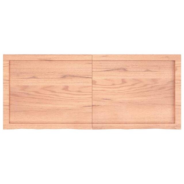 Berkfield Home Wall Shelf Light Brown 120x50x(2-6) cm Treated Solid Wood Oak - image 1