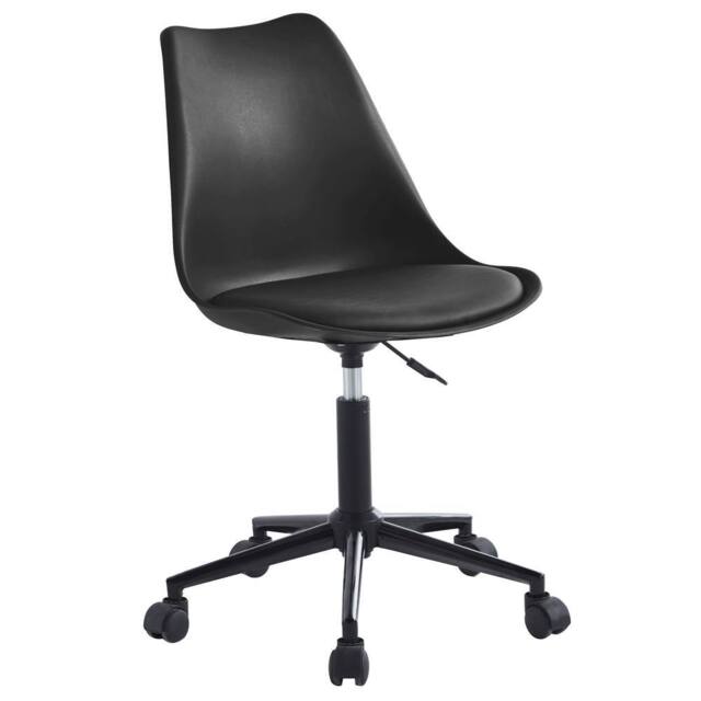 Nordlys Scandinavian adjustable metal base office chair in Black - image 1
