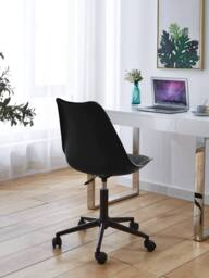 Nordlys Scandinavian adjustable metal base office chair in Black - thumbnail 3