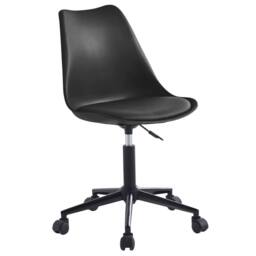 Nordlys Scandinavian adjustable metal base office chair in Black