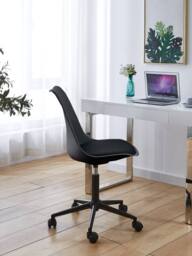 Nordlys Scandinavian adjustable metal base office chair in Black - thumbnail 2