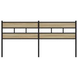 Berkfield Home Headboard Sonoma Oak 180 cm Iron & Engineered Wood in Brown - thumbnail 3