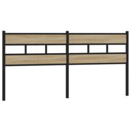 Berkfield Home Headboard Sonoma Oak 180 cm Iron & Engineered Wood in Brown - thumbnail 2