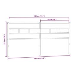 Berkfield Home Headboard Sonoma Oak 180 cm Iron & Engineered Wood in Brown - thumbnail 6