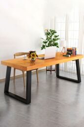 Living and Home Table Legs Set of 2 Heavy Duty Industrial DIY Furniture Replacement Legs in Black - thumbnail 3