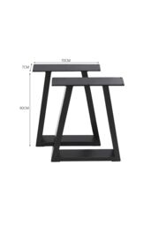 Living and Home Table Legs Set of 2 Heavy Duty Industrial DIY Furniture Replacement Legs in Black - thumbnail 4